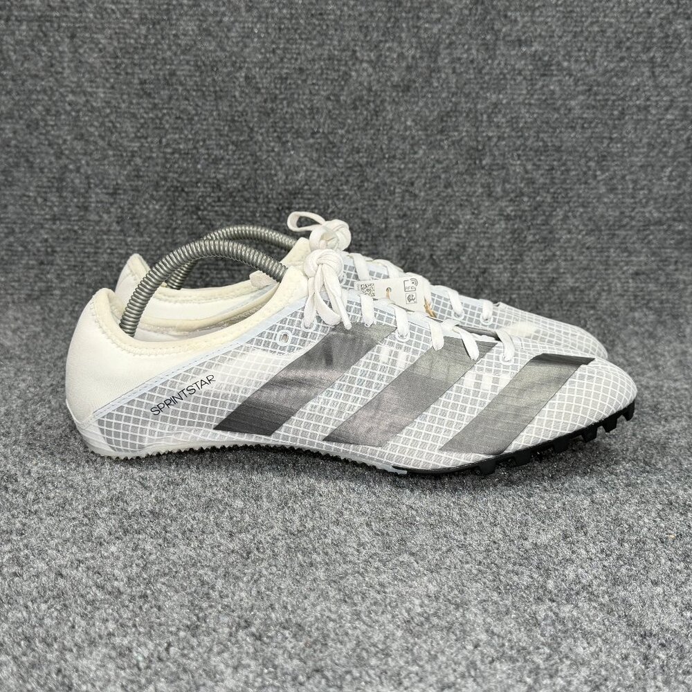 Adidas Sprintstar Track Spike Shoes Men's 11 White Black Athletic Running Racing